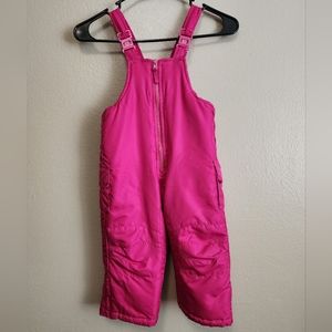 Pink Zip-up Overall Snow Bib